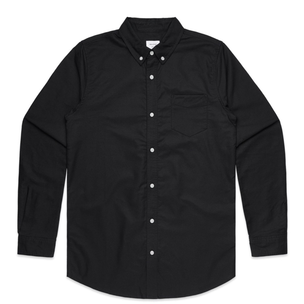 AS COLOUR Black Oxford shirt with white buttons